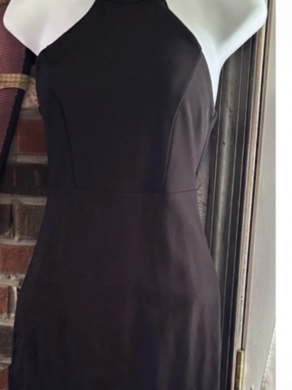 Lulu's Black and Lace Halter Sheath Dress
